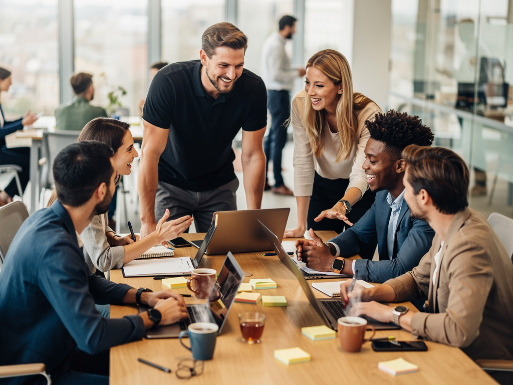 High-performing teams collaborating in a modern UK office