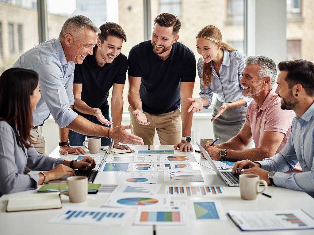 Commercial awareness in action: office team collaborating