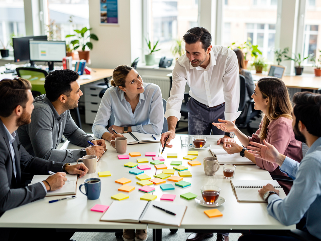 UK office brainstorming creative problem solving
