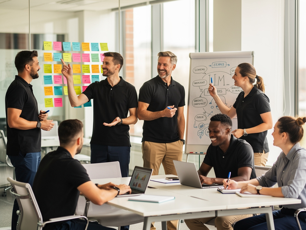 Creative problem-solving team in a UK workplace