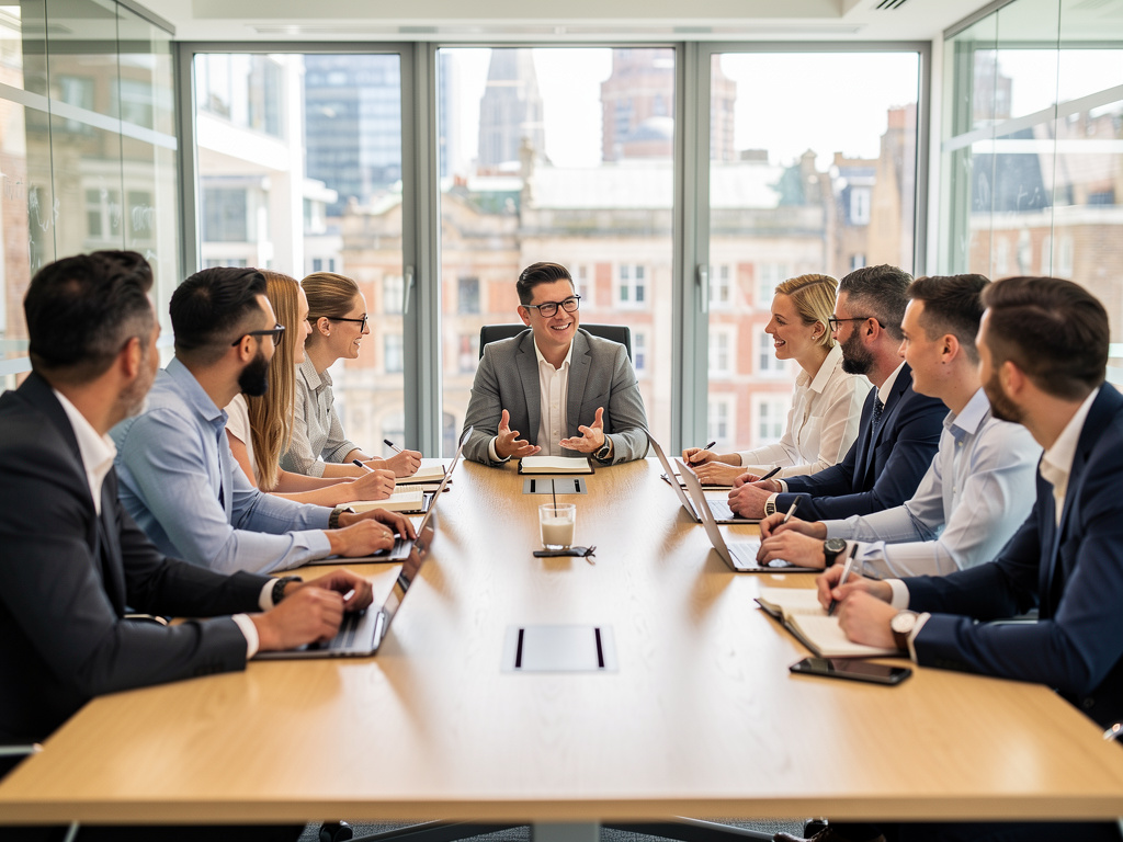 Leadership skills in action in a UK office